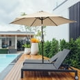 thumbnail image 1 of Gymax 9 ft Outdoor Patio Market Table Umbrella Garden Yard w/ Crank 6 Ribs Beige, 1 of 7