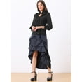 thumbnail image 3 of DARING DIVA Women's Victorian Ruffled Long Sleeve Button Up Shirts S Black, 3 of 6