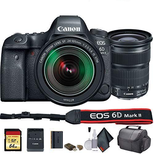 Canon EOS 6D Mark II DSLR Camera with 24-105mm f/3.5-5.6 Lens (Intl Model) - Starter Bundle