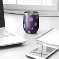 thumbnail image 3 of Modern 12oz Stainless Steel Insulated Wine Tumbler with Lid and Straw – Double Wall Vacuum Mug for Hot & Cold Drinks, 304 Steel Interior, Sweat-Free Design, 3 of 5