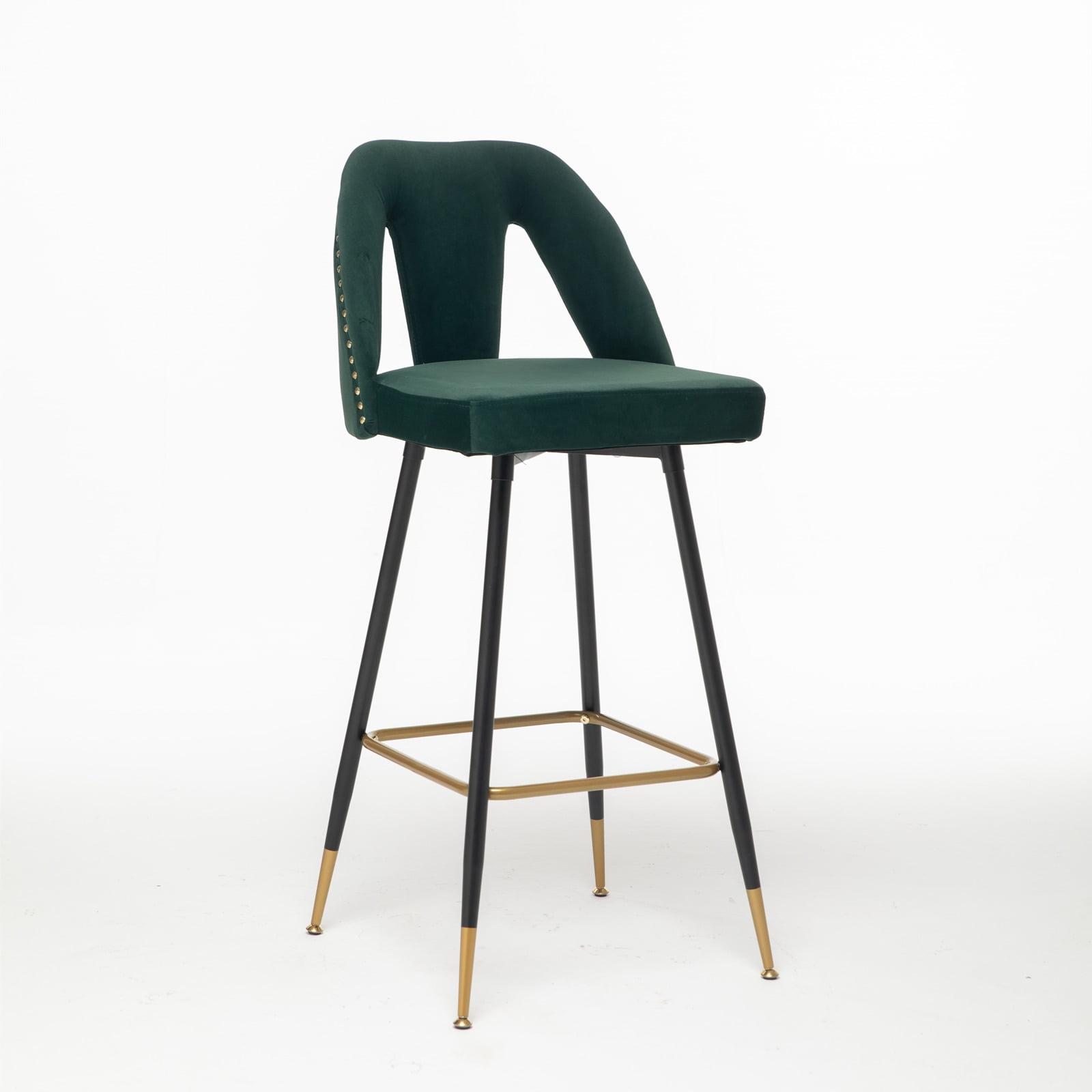 Kadyn 28 Inch Bar Stools, Velvet Counter Height Stools Set of 2, Modern Bar Chairs with Back for Dining Room, Green Kadyn 28 Inch Bar Stools, Velvet Counter Height Stools Set of 2, Modern Bar Chairs with Back for Dining Room, Green