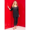 thumbnail image 3 of Roaman's Women's Plus Size Three Quarter Sleeve Embellished Tunic, 3 of 6