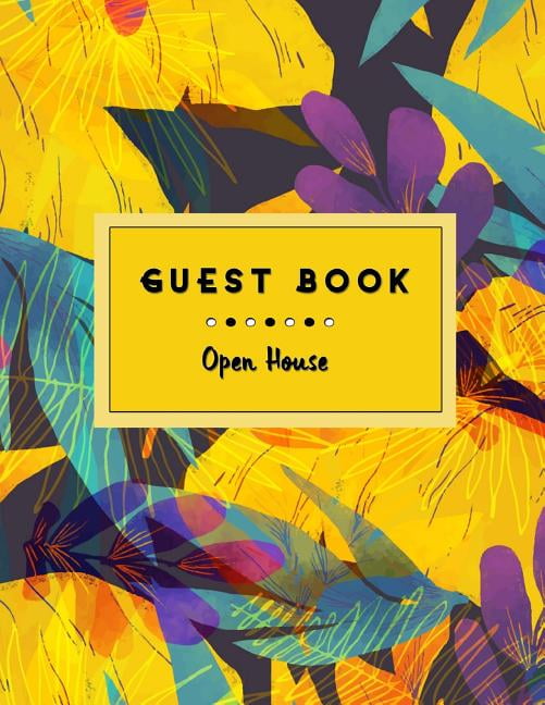 Guest Book Open House Guestbook Visitor Log Book, Blank Lined Guest Comments Book for Open