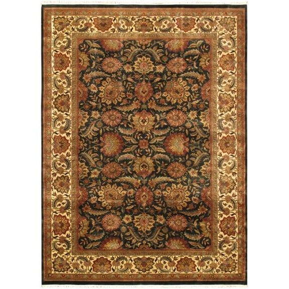Mogul Art Agra Collection Hand-Knotted Lambs Wool Area Rug, Red - 10 ft. 2 in. x 14 ft.