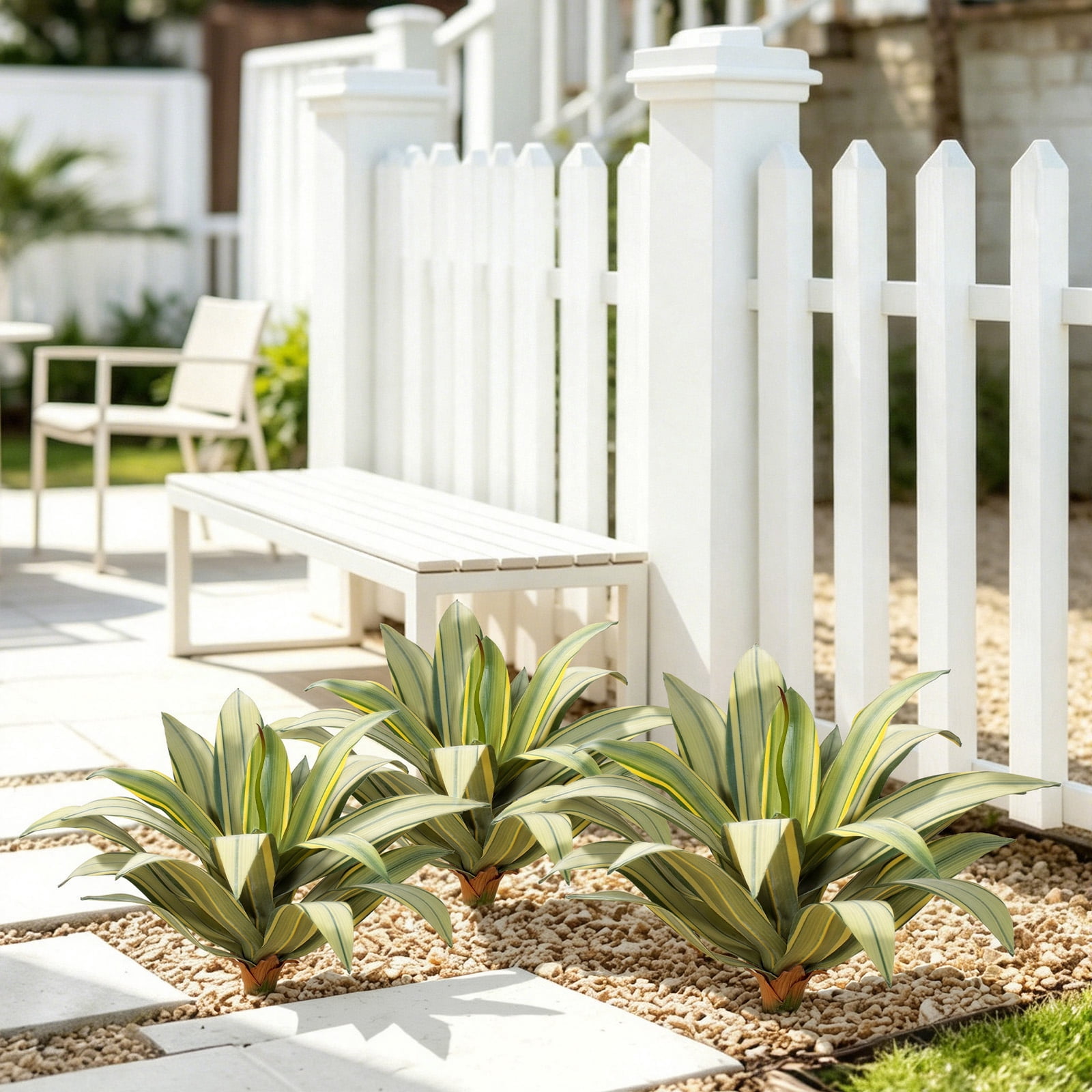 16in Faux Agave Plant, UV Protected Green Artificial Agave, Unpotted Mini Fake Succulent for Indoor Outdoor Decoration