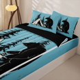 thumbnail image 3 of Homewish Kids Camping Themed Zipper Twin Comforter Sets with Fitted Sheet and 2 Pillowcases,Jungle Animal Bear Zipper Bedding Set For Boys Men,Reversible,4 Pieces, 3 of 7