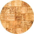 thumbnail image 1 of Ahgly Company Indoor Round Patchwork Orange Transitional Area Rugs, 5' Round, 1 of 1