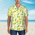 thumbnail image 2 of Pofeuu Cartoon Corn Print Hawaiian Shirt for Men Sleeves Casual Button Down Summer Beach Dress Shirts T-Shirts,X-Large, 2 of 7