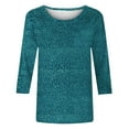 thumbnail image 5 of Elvqul Blouses for Women 3/4 Sleeve Fashion Graphic Crew Neck Tops Juniors T-Shirts Mint Green Blouses, 5 of 5