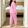 thumbnail image 4 of Amidoa Girls 2 Piece Outfits Soft Cute Long Sleeve Top and Pants Fall Winter Kids Clothing Sets Pink Size 6T, 4 of 6