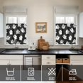 thumbnail image 2 of Set of 2 Halloween Tier Curtains with Ghost and Pumpkin Artwork, Gothic Semi-Sheer Kitchen Window Treatment Panels 27.5x24in(70x60cm) Kitchen Curtains, 2 of 4