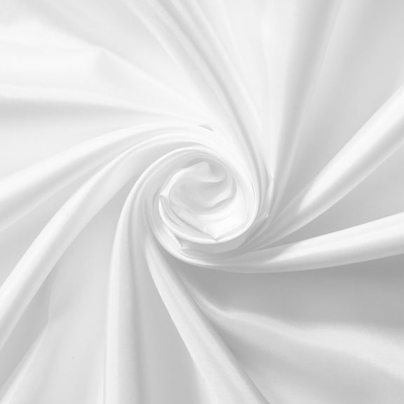 Poly China Silk Lining Fabric 58/60 Inch Lightweight Polyester Habutai By The Yard For Sewing Apparel, Accessories, & More - White (5 Yards)