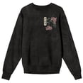 thumbnail image 6 of Godzilla Vintage-Inspired Kanji Design Adult Black Salt Mineral Wash Crew Neck Sweatshirt-Small, 6 of 7