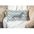 thumbnail image 2 of Dachshund Dog Pillow Dachshund Pattern Dog Teal Waves Striped Cotton Linen Cushion Cover Oblong Rectangle Pillow Cases for Men Women Boys Girls Kids Pillowcase Sofa Bedroom Livingroom 12x20 inch, 2 of 5