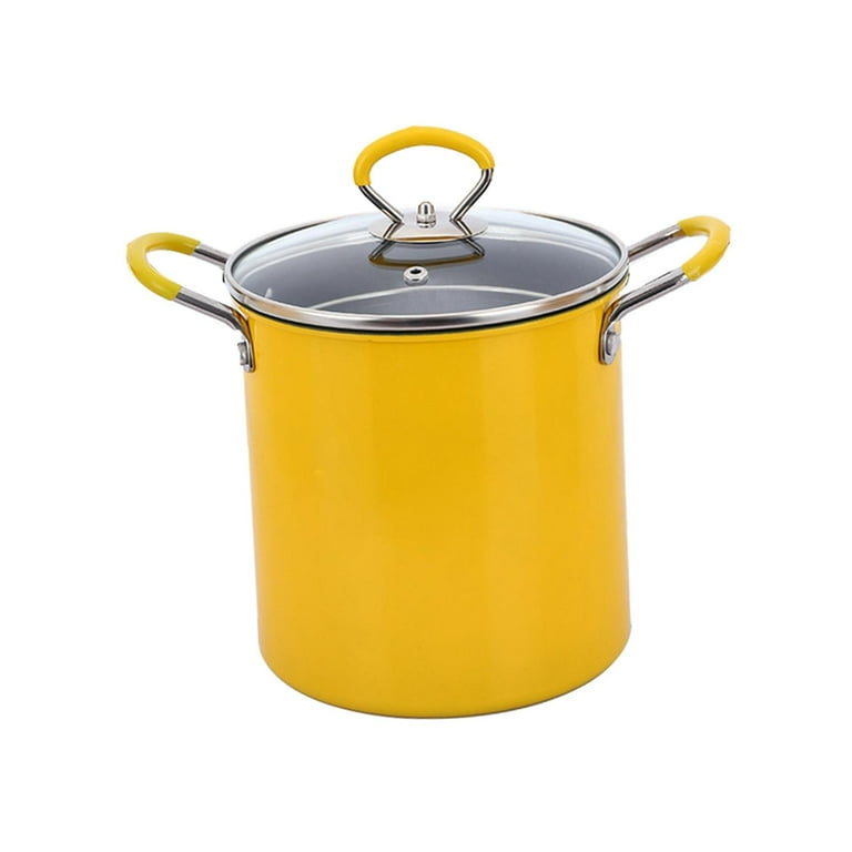 3L Stainless Steel Frying Pot Small Deep Fryer Pot with Basket Nonstick  with Oil Filtration with Strainer Basket Deep Fryer Pot for Fish Fries 