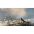 thumbnail image 2 of William Joy 24x15 Gold Ornate Framed and Double Matted Museum Art Print Titled - Shipwreck off the Coast in Winter, 2 of 4