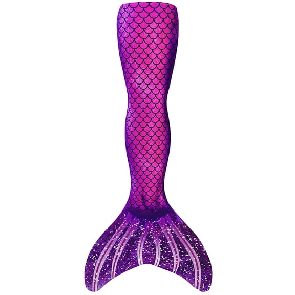 Swimwear Bathing Suit Ruffle Tail Rainbow Scale Sun Protection One Piece Swimsuit For Kids Girls Beachwear Poolwear Purple