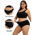 thumbnail image 4 of INNERSY Plus Size Period Underwear for Women Heavy Flow Cotton Menstrual Panties 3-Pack(4XL,Black), 4 of 9