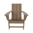 thumbnail image 2 of WestinTrends Ashore 4-Piece Foldable Adirondack Chair Set, All-Weather Poly Lumber, Modern Farmhouse Patio Seating, Weathered Wood, 2 of 9