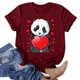 thumbnail image 2 of Camiseta estampada de manga corta con estampado de animales para mujer, cuello redondo, informal, suelta, blusas, camisas, túnicas Pompotops hkajfhjk462704, 2 of 5