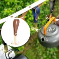thumbnail image 3 of pa colg de material cuero portátil pa exteriores, s dobles extraíbles pa de camping, almacenamiento de ropa, vajilla, acabado de p oscuro DYNWAVEMX Gancho para colgar, 3 of 8