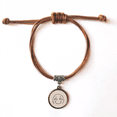 thumbnail image 1 of Strabismus Srk Black Happy Pattern Bracelet Leather Hide Rope Wristband Brown Jewelry, 1 of 3