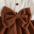 thumbnail image 6 of Mnyotv Baby Girls Clothes Cute Bow Rompers with Headbands Long Sleeve Jumpsuits Fall Winter Outfits for Infants Size 0-3 Months, 6 of 7