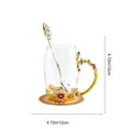 thumbnail image 3 of Specollect 3 Pcs Enamel Flower Lead-Free Glass Coffee Mug with Spoon, Elegant Rose Design, Safe for Hot/Cold Drinks, Valentine's Christmas Gifts for Women 350ml, 3 of 9