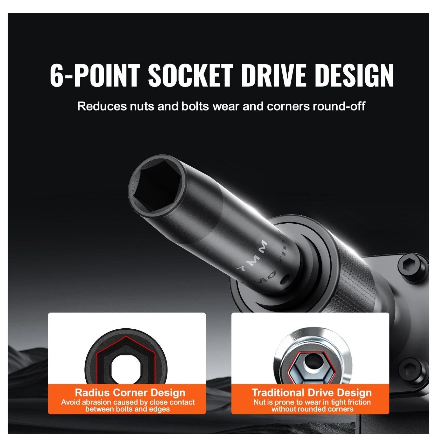 1/2" Drive Impact Socket Set, 65 Piece - SAE & Metric - Auto Repair Tool Set