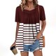 thumbnail image 2 of Camisetas de Manga Corta de Verano para Mujeres, Moda Impresa Falsa de Dos Piezas de Cuello Redondo para Uso Casual, Diario Y de Fiesta, 2 of 7