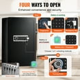 thumbnail image 3 of KFFKFF Single Door 4.0 cu.ft Security Safe, Key, Password & Fingerprint Access, Includes Fireproof Bag, Key Organizer, LED, 2 Shelves - Ideal for Cash, Papers, Jewelry, Black, 3 of 9