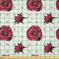 thumbnail image 2 of Ambesonne Vintage Rose Fabric by the Yard Microfiber, Polka Dots Flowers, 3 Yards, Pale Pink Raspberry, 2 of 2
