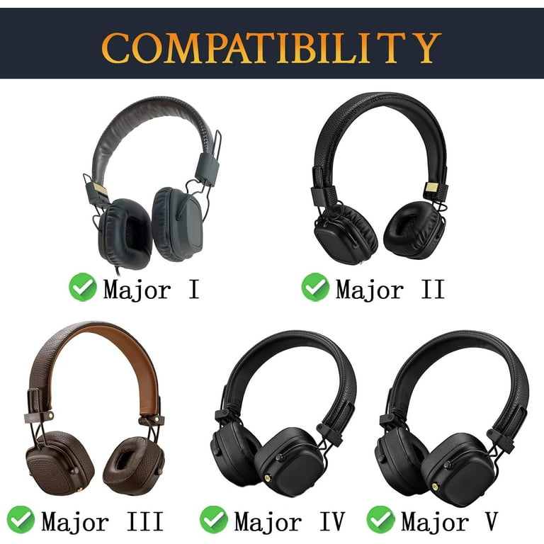 SOULWIT Protein Leather Replacement Ear Pads Cushions for Marshall