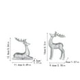 thumbnail image 3 of Gold Electroplated Resin Reindeer Figurines (Set of 2), Christmas Desktop Ornament Elk Statue, Festive Tabletop Accent Home Holiday Decor Gift White Gold, 3 of 10