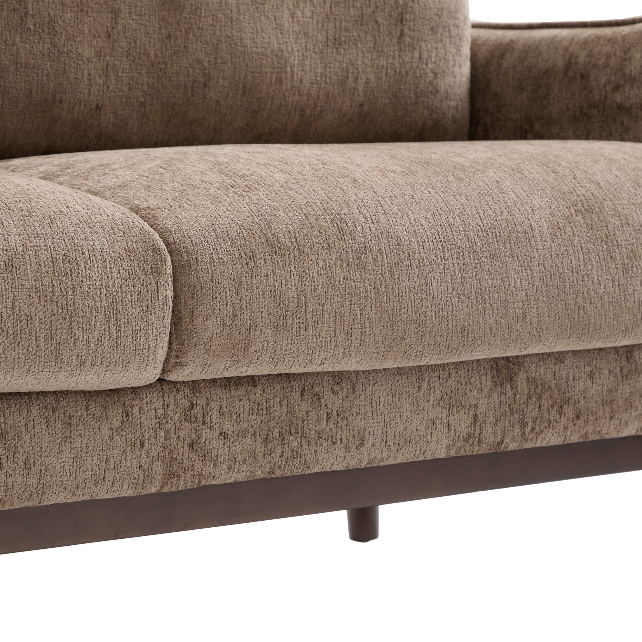 Christopher Knight Home Modern 75.75" Loveseat Sofa, Chenille Couch with Cushion and Wooden Legs, Brown