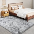 thumbnail image 4 of Janvonne 5x7 Fluffy Shag Area Rug, Ultra Soft Plush Fuzzy Shaggy Carpet for Living Room Bedroom, Non-Slip Floor Rug for Kids Girls Room Nursery, Cozy Indoor Home Decor, Tie-dye Silver Grey, 4 of 8