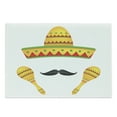 thumbnail image 1 of Mexican Cutting Board, Famous Centerpiece of Mexico Sombrero Moustache Rumba Shaker Mesoamerican Print, Decorative Tempered Glass Cutting and Serving Board, Large Size, Yellow, by Ambesonne, 1 of 1