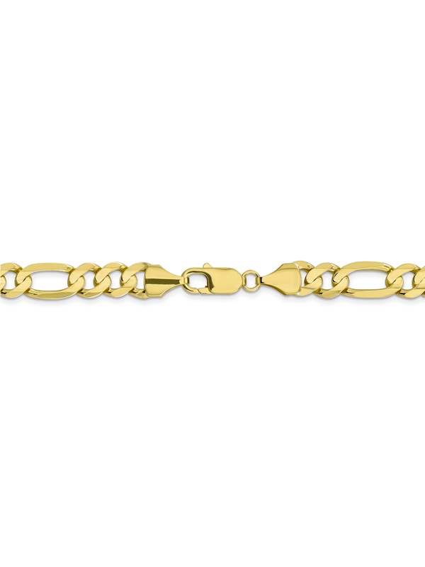 10k Yellow Gold 2.75mm Flat Figaro Chain Necklace Lobster Clasp