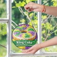 thumbnail image 6 of King Cake Mardi Gras Suncatcher Stained Glass Style UV Printed Glass Funny Carnival Gift Round, 6 of 8