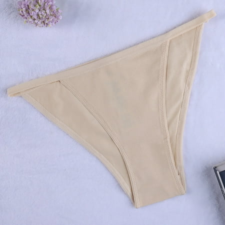 Alitao Cotton Underwear Thongs for Women No Show Underwear Cotton Underwear Plus Size String Bikini Panties Low Waist Underwear High Cut Stretch Womens Underwear Cheeky Underwear Khaki XL