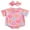 Pink 01, variant on Mevireiy Baby Girl Bubble Romper Short Sleeve Floral Print Cute Summer One Piece Bodysuit