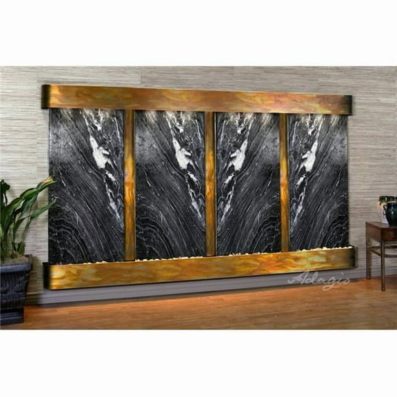 Adagio RFR1007 Regal Falls Round Rustic Copper Black Marble Wall Fountain