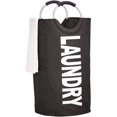 thumbnail image 2 of Bolsa de lavandería de tela Oxford, bolsa de almacenamiento de ropa sucia, bolsa de almacenamiento plegable de gran tamaño, color negro, 2 of 4
