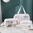 thumbnail image 4 of Sac Cosmétique Transparent, 3 - Sac Cosmétique portable en PVC Imperméable, Sac Cosmétique de Voyage, Sac de Transport avec Poignée à Fermeture Éclair, 4 of 5