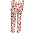 thumbnail image 3 of Naloa Red Football Print Women’s Ultra-Soft Comfy Pajama Lounge Pants with Pockets & Drawstring, 3 of 8