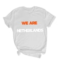 thumbnail image 4 of Gamivast "We Are Netherlands" Graphic T-Shirt for Women Short Sleeve Casual Crewneck Summer Cotton Tee Soccer Fan Supporter Comfortable Fashion Sportswear White M, 4 of 5