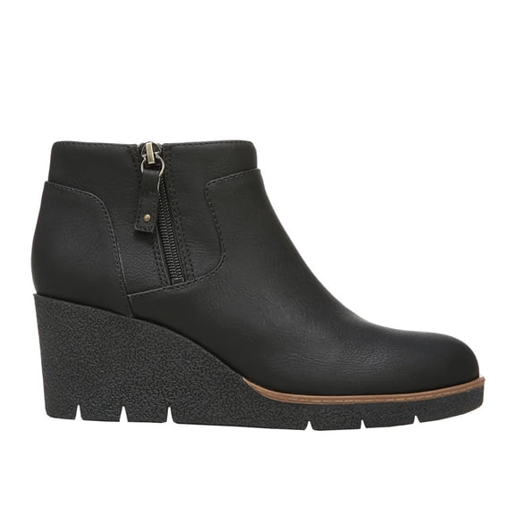 Dr Scholls Been There Black Wedge Ankle Boots Bootie Side Zip Women’s Size 9
