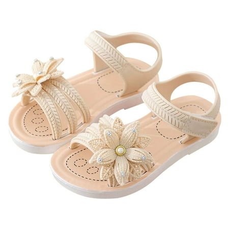 

Wiueurtly Toddler Slip on Shoes Girls Toddler Sandals Girls Children Sandals Soft Flat Shoes Fashion Comfortable Bow Soft Bottom Lightweight Baby Princess Sandals