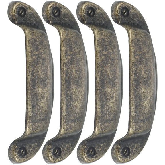 SEWOART 4Pcs Metal Shell Drawer Handles Dark Brown Vintage Style Cabinet Door Pulls for Home Furniture