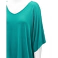 thumbnail image 3 of Made by Johnny Womens V-Neck Square Sleeves Oversized Loose Fit Top XXXL JADE, 3 of 6